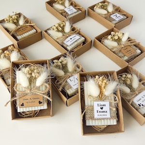 Mini saponette personalizzate come regalo per gli ospiti, bomboniere all'ingrosso per matrimoni, saponette profumate per fidanzamenti, saponette per baby shower.