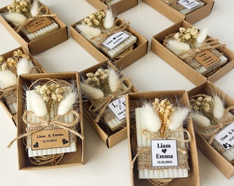 Personalized Mini Soap Favors for Guest gifts, Bulk Guest Favors for Wedding, Scented Soap Gifts for Engagement, Baby Shower Soap Favor.