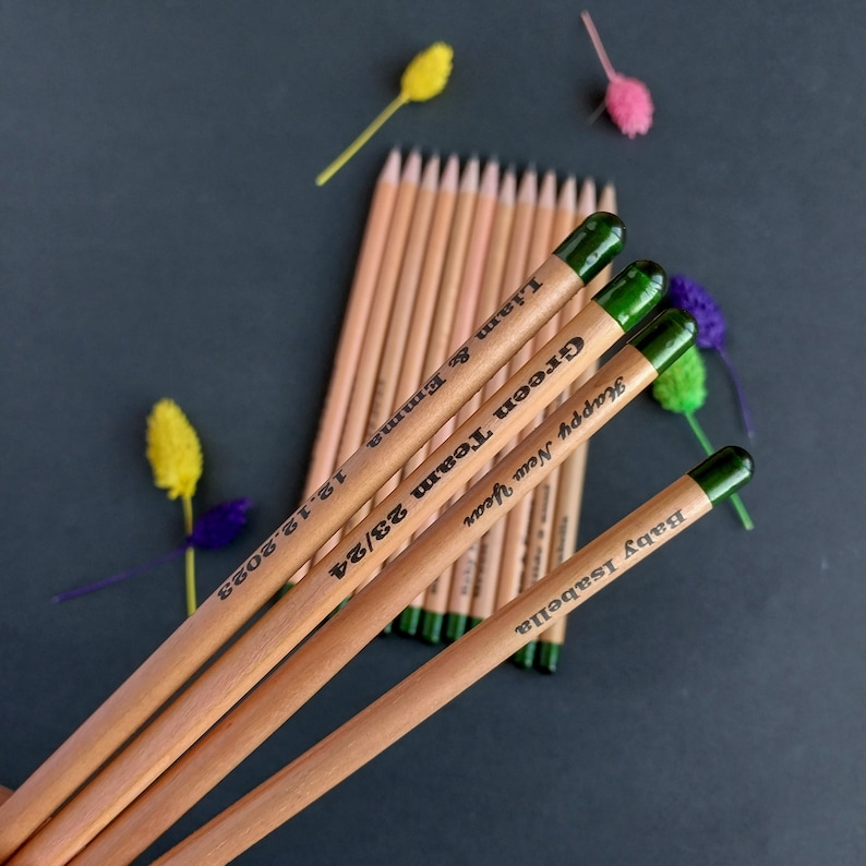 Personalized blooming Seed Pencils. Plantable Eco Friendly  Favor for wedding, baby shower, party, engagement and anniversary. Save the Date