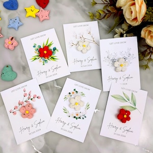 Personalized Plantable Seed Paper. Eco-friendly Plantable Wedding Favors. Unique Gift for Guests. Baptism card. Graduation Favors.