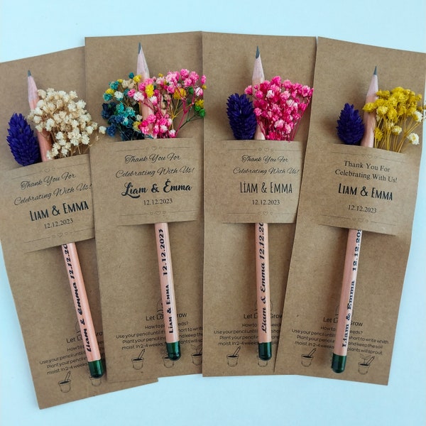 Personalized Seed Pencils for Weddings, Custom Favors For Guests, Engraved pencils for graduation gifts, Thank You Gifts, Father day gift