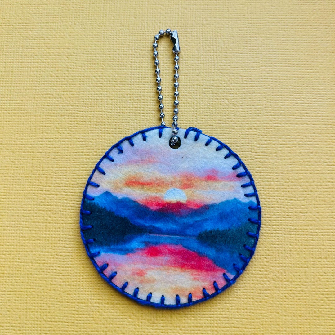 River Key Chain Mountain Range and River Keychain - Etsy