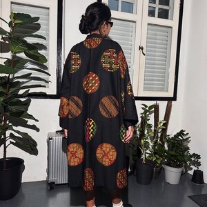 Oversized Unisex Batik Kimono Outerwear Jacket | One Of A Kind Japanese Patchwork Inspired Robe
