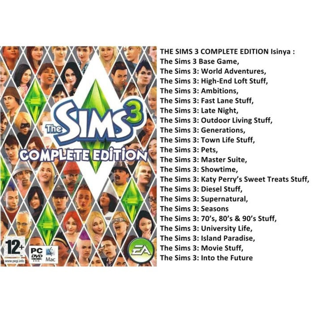 The Sims 3 Complete Collection Complete Expansion Pack Digital Download Etsy
