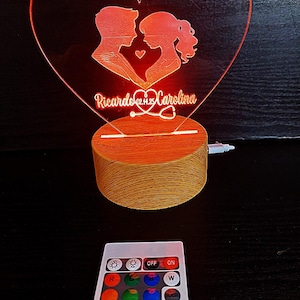 Personalized Heart LED Light – Romantic Gift for Couples | Custom Acrylic Night Light for Valentine’s, Anniversary, Him & Her