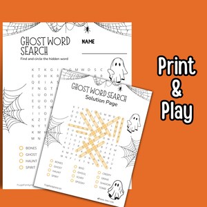 This word find game for Halloween is easy to use just print and play.