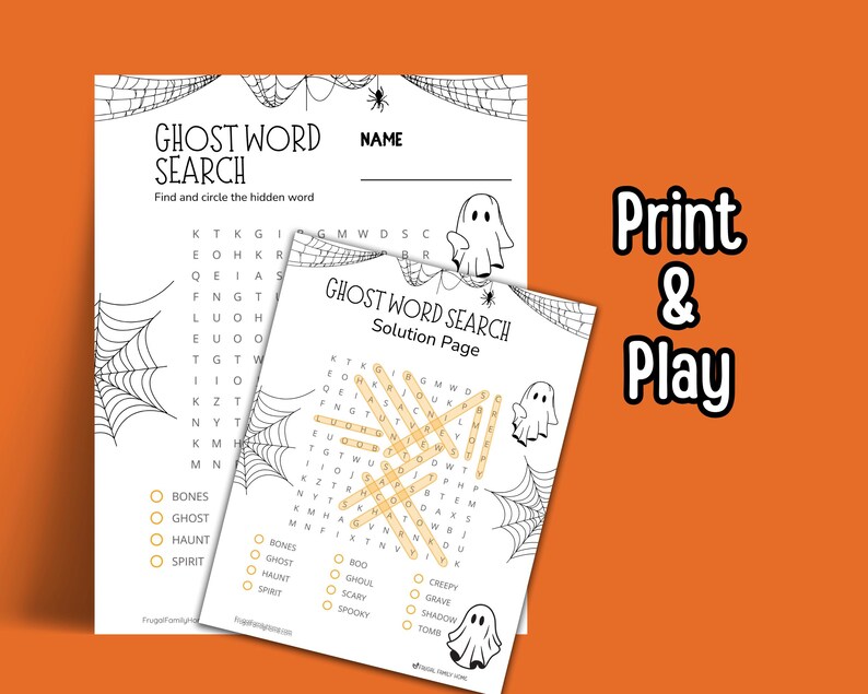 This word find game for Halloween is easy to use just print and play.
