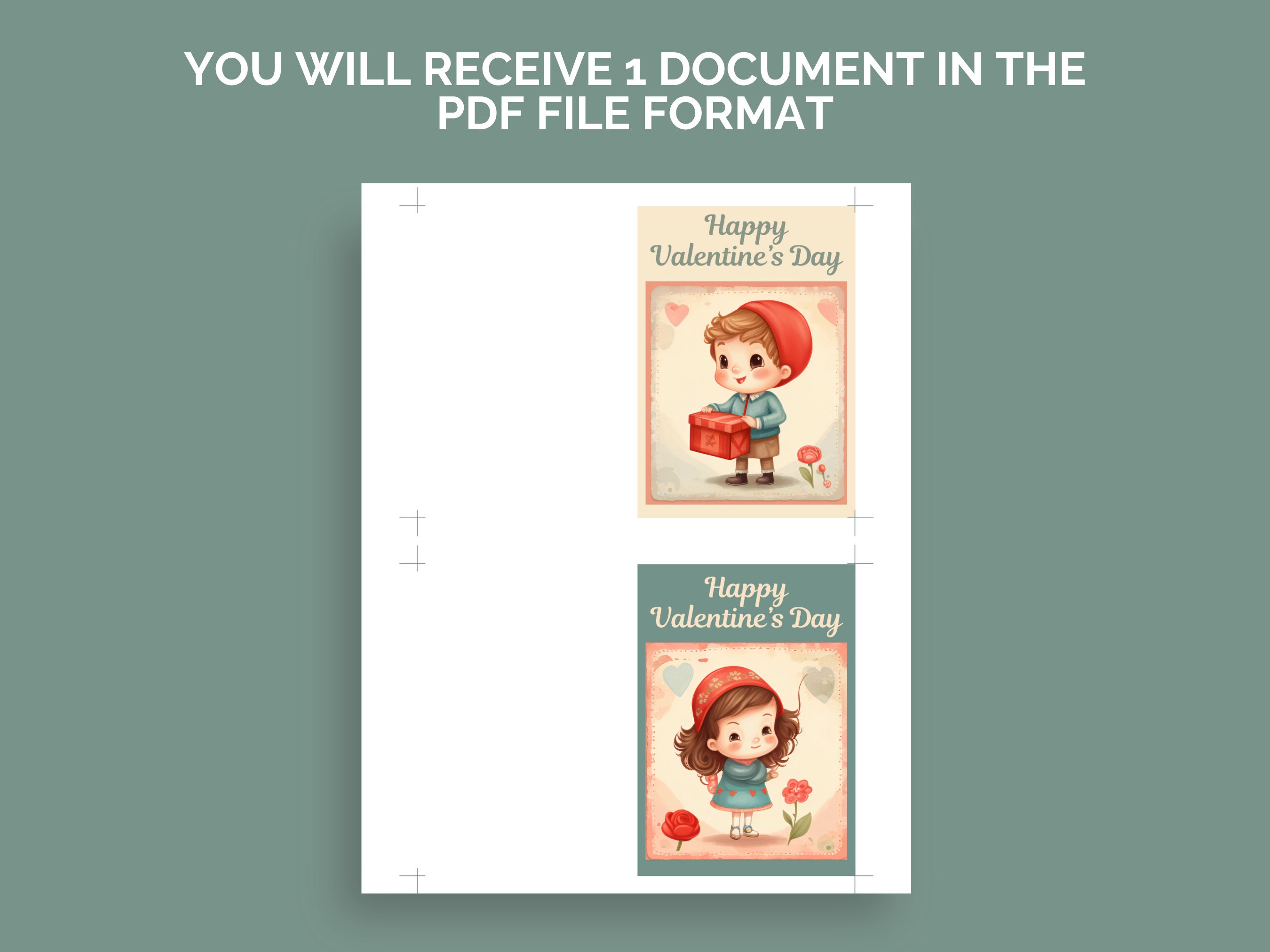 Mini Valentines Day Cards Printable, Kids Valentines Day Card Hinge ...