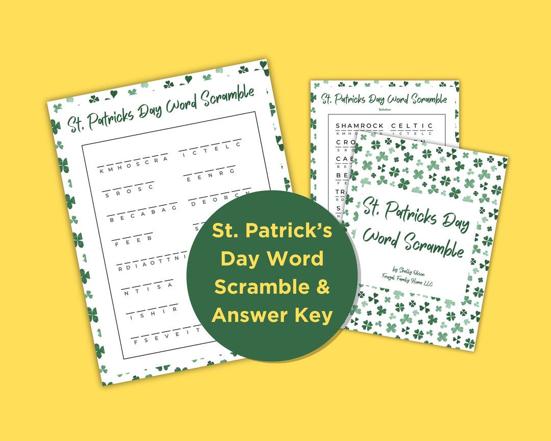 St. Patrick's Day Word Scramble Game | Printable PDF Activity | Holiday ...