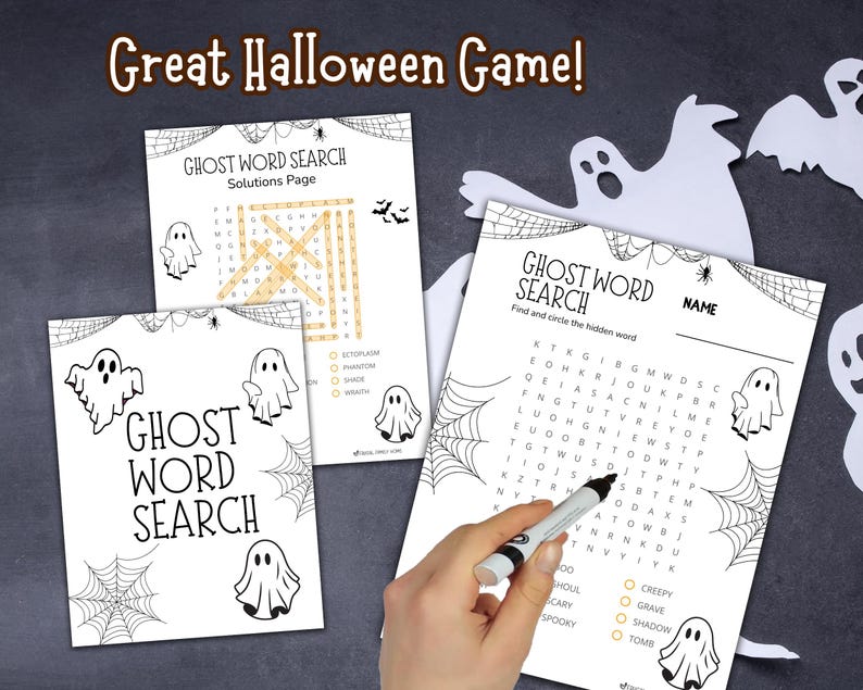 Great Halloween word find game for kids and adults.