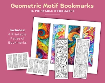 Può includere: Quattro pagine stampabili di segnalibri geometrici. Ogni pagina presenta quattro segnalibri con intricati disegni in bianco e nero. I segnalibri sono perfetti per aggiungere un tocco di stile alla tua esperienza di lettura.