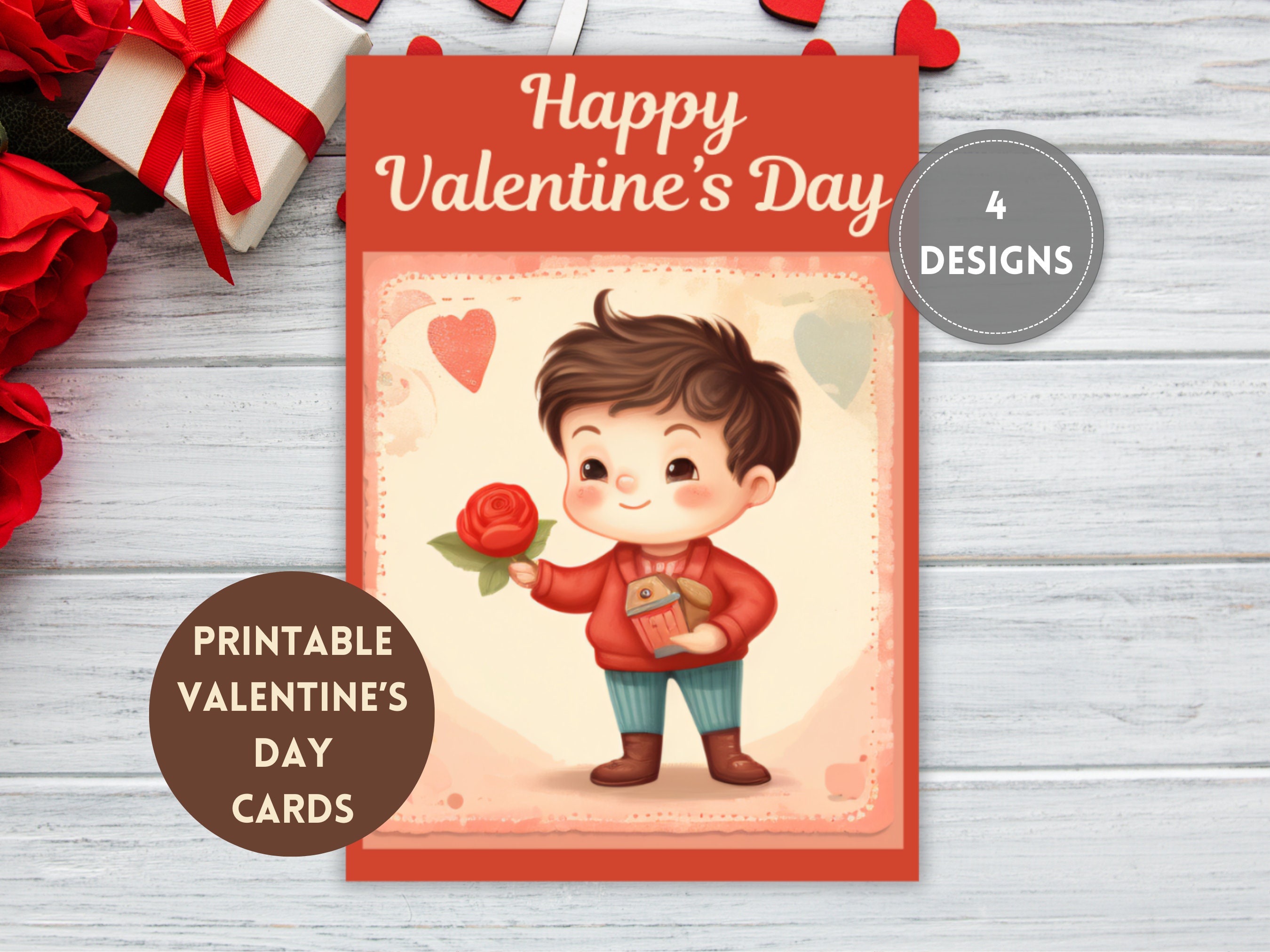 Mini Valentines Day Cards Printable, Kids Valentines Day Card Hinge ...