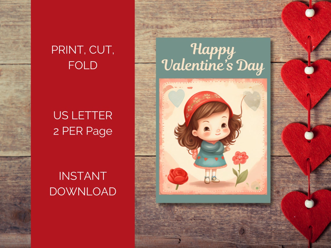 Mini Valentines Day Cards Printable Kids Valentines Day Card Hinge Classroom Valentines Day