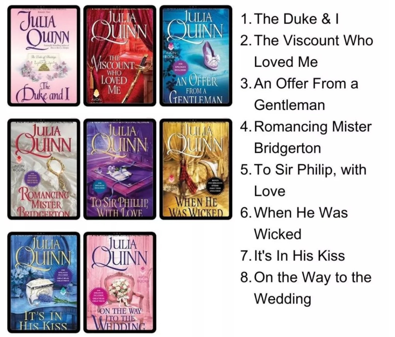 Julia Quinn - Complete Bridgertons Book Series - Etsy