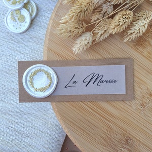 Sellos de cera con marca de lugar de vitela para bodas, bodas, eventos - sello de cera y calco - marca de lugar