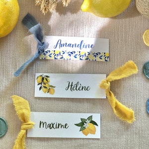 Marque place mariage baptême anniversaire évènement citron amalfi italie sicile azulejo agrumes - différents modèles personnalisables prénom