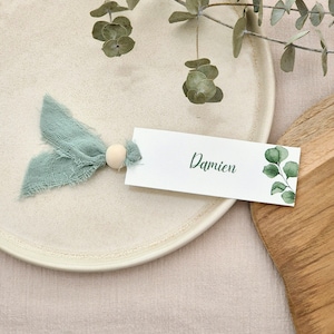 Hochzeit Taufe Geburtstag Event Platzmarker - grün und Eukalyptus