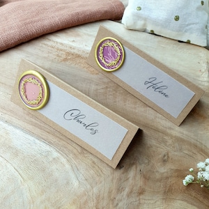 Sigilli in ceralacca segnaposto in pergamena per matrimoni, matrimoni, eventi - sigillo in ceralacca e tracciamento - segnaposto