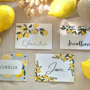 Platzhalter Hochzeit Taufe Geburtstag Event Zitrone Amalfi Italien Sizilien Azulejo Zitrusfrüchte - verschiedene anpassbare Modelle Vorname