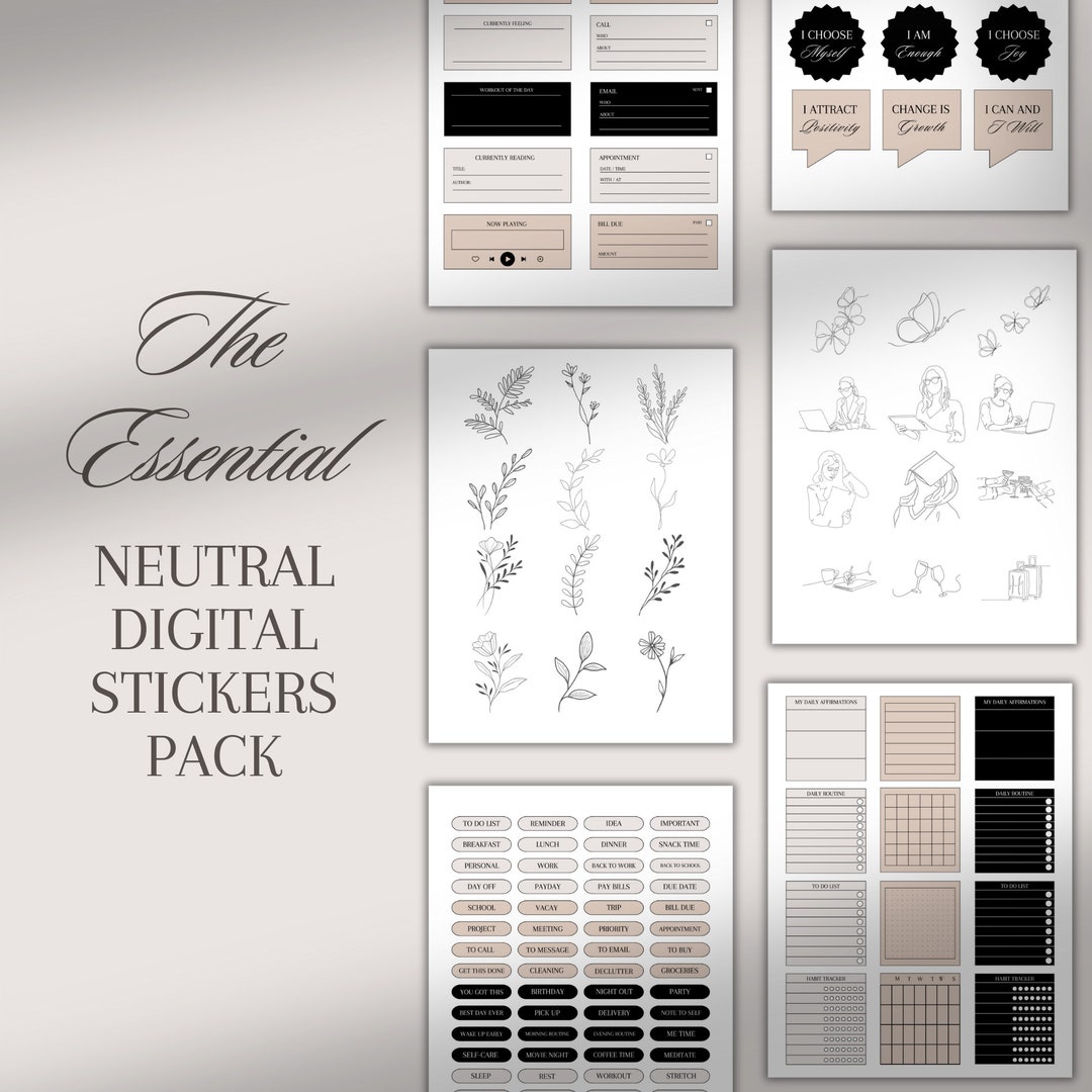 Digital Stickers Aesthetic Stickers Planner Stickers Goodnotes Stickers Journal Stickers iPad