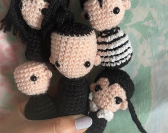 Amigurumi Handmade Adams Family Five Keychain Bundle