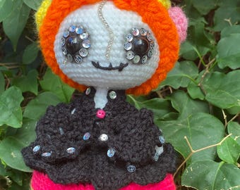 Crochet Gift Decoration Doll Handmade Catrina Day of the Dead Día De Los Muertos