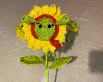 Crochet Shrek and Fiona Sunflower Bouquet Amigurumi