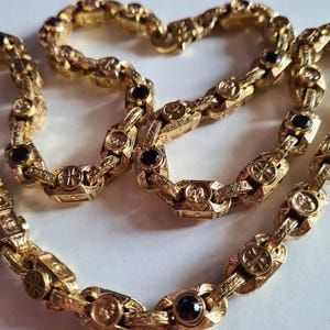 Mens 925 Sterling Silver Necklace 18K Gold Plated Mens Strong Chain Chunky Chain Heavy Chain Gold Plated Chain Gold Plated; chain with stone