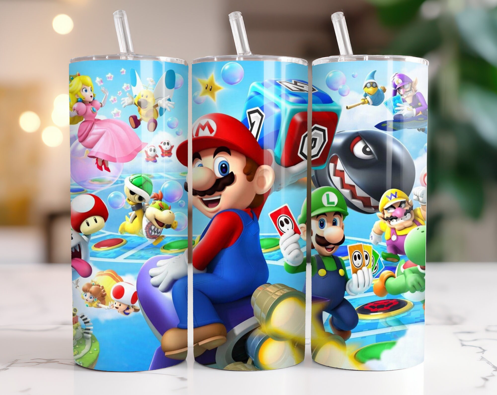 3D Super Mario Tumbler Wrap Bundle, Super Mario Tumbler Sublimation