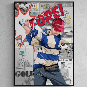 Golf Wall Art - Anti Country Club - Pop Art, Gift for Golfer, Golf Decor for Man Cave, Office Wall Artwork, Sports Print, Dorm Poster
