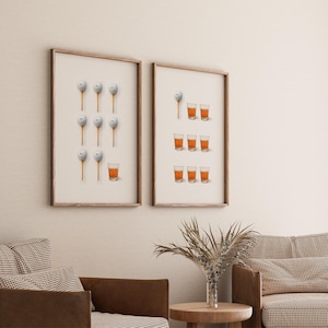 Golf Dekor, Golfspieler Geschenk, Office Print, Wohnkultur, Whisky Thema, moderne Wandkunst, Kunstwort für Männerhöhle oder Büro, Golf Geschenke für ihn