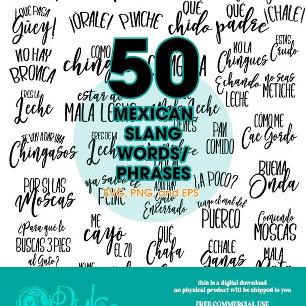 Mexican Slang Words/Phrases - Digital Download SVG PNG