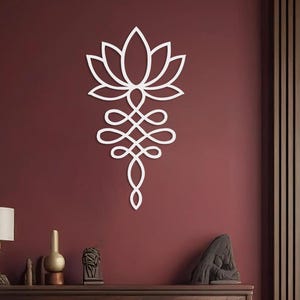 Décoration murale en métal, fleur de lotus : ombres portées 3D, suspension pour studio de yoga