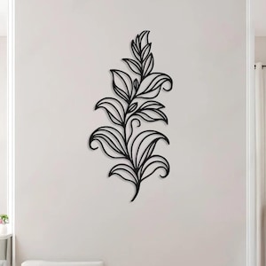 Botanical Leaf Metal Wall Art: Modern Palm Leaves Decor