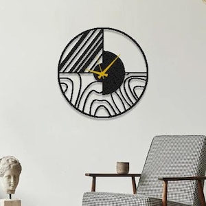 Metallwanduhr, runde Wanduhr, minimalistische Wanduhr, abstrakte Metalluhr, übergroße Wanduhr, einzigartige Wanduhr, Einweihungsgeschenk