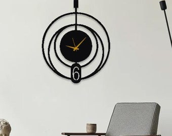 Abstrakte Wanduhr aus Metall: Moderne minimalistische Stille Uhr