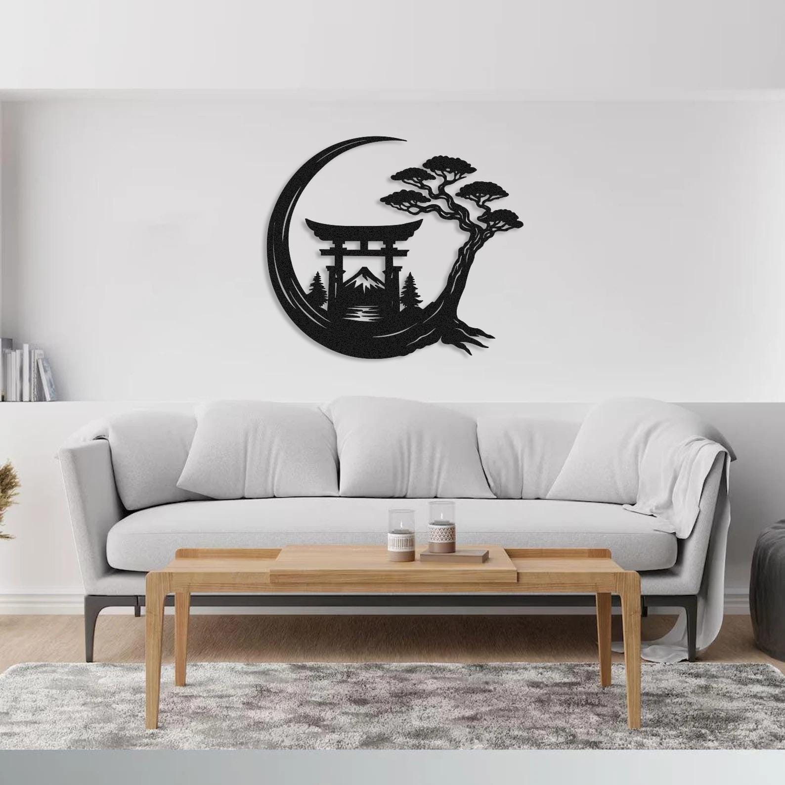 Japanese Torii Gate Metal Wall Art | Zen Decor for Living Room ...