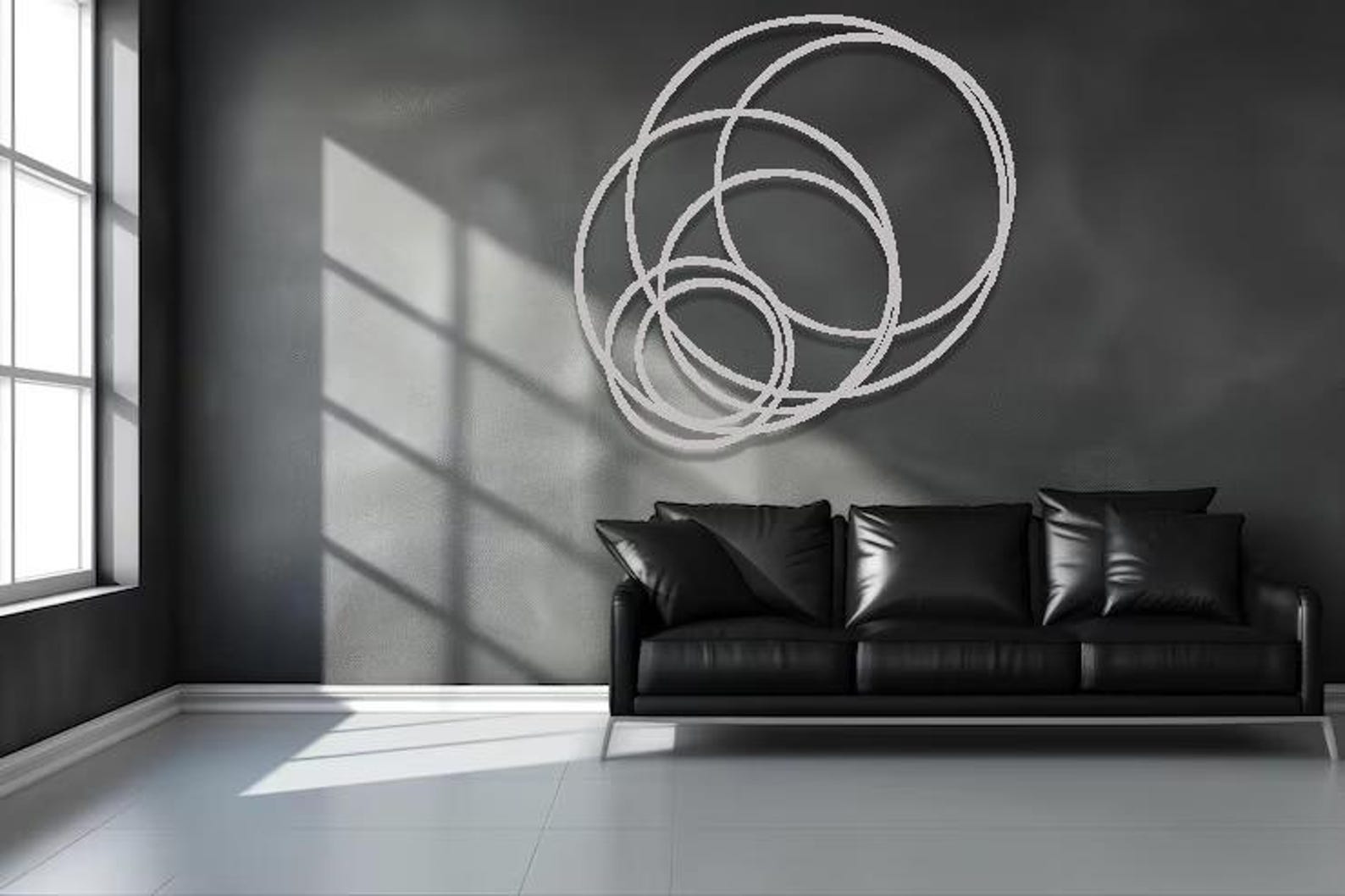 Metal Circles Wall Decor, Abstract Round Metal Wall Art, Round Modern ...