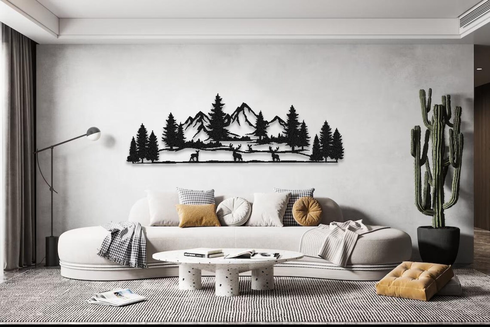 Mountain and Forest Metal Decor, Large Forest Metal Nature Wall Decor ...