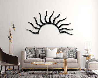 Metal Sun Wall Decor: Modern Sunrise Art, Beach House Gift