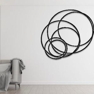 Metal Circles Wall Decor, Abstract Round Metal Wall Art, Round Modern ...