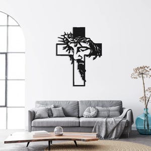 Jesus Metal Wall Decor, Jesus Line Art, Christian Metal Gift, Religious Christian Decor, Livingroom Decoration, Abstract Metal Wall Hanging