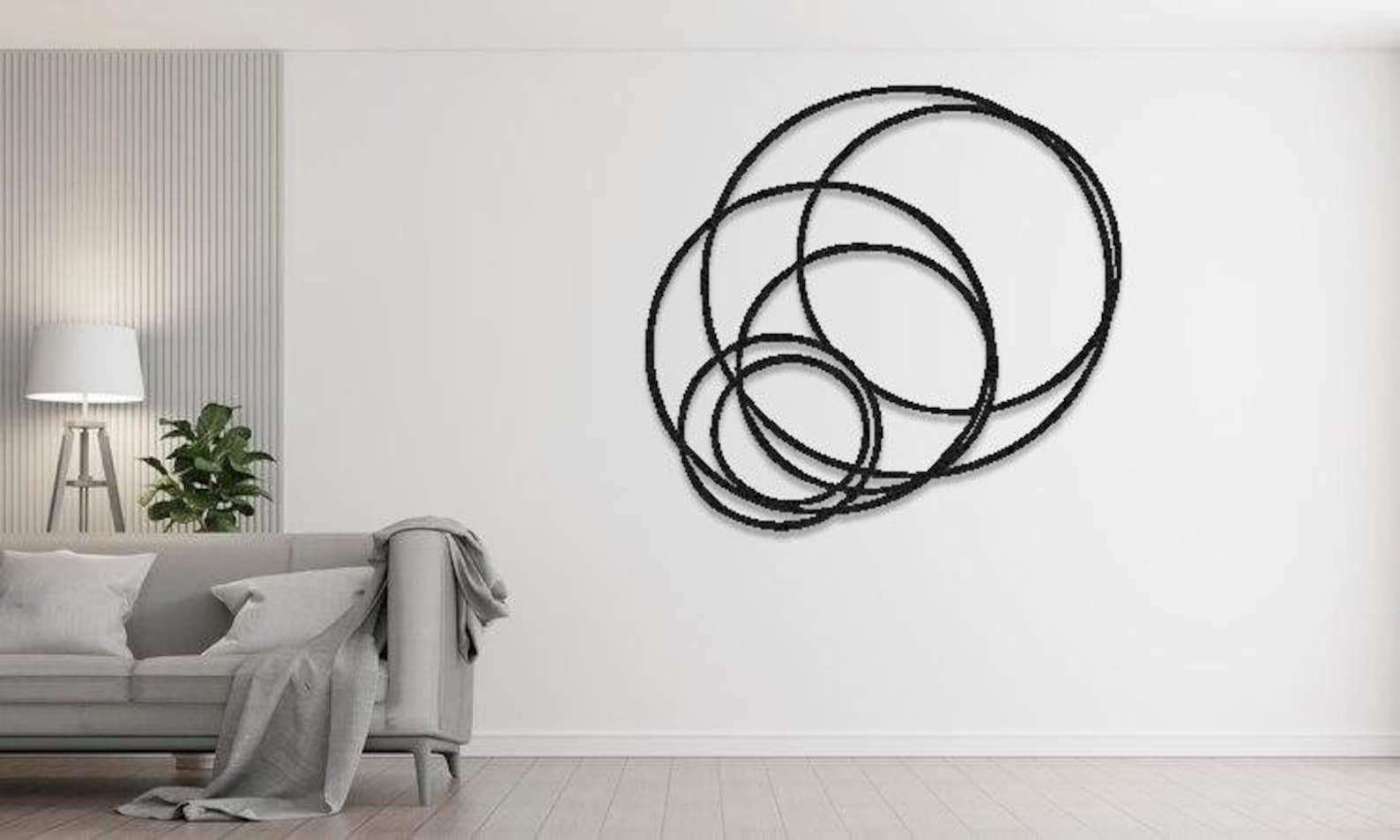 Metal Circles Wall Decor, Abstract Round Metal Wall Art, Round Modern ...