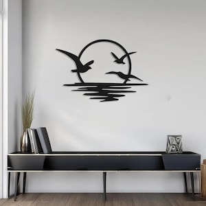 Decoración de pared con destellos de sol, arte moderno del sol, decoración de playa, decoración sobre la cama, sol de metal único, arte del amanecer, decoración de playa, arte del sol, regalo de inauguración de la casa