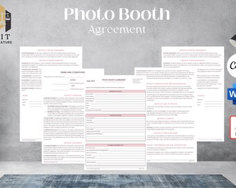 Photo Booth Contract Template | Attorney-Written Editable Instant Download | Photo Booth Agreement Form | Photo Booth Rental