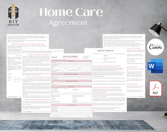 Home Care Agreement Template, Terms of Service Contract, Editable, Printable, Canva Template, Independent Provider