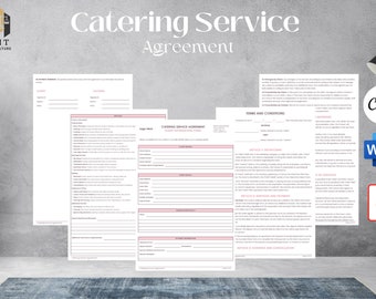 Catering Contract Template | Attorney-Written Editable Instant Download | Catering Services Contract Agreement | Food Service Agreement