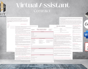 Customizable Virtual Assistant Contract, Attorney Written, Editable, Instant Download, Virtual Assistant Agreement, VA Contract