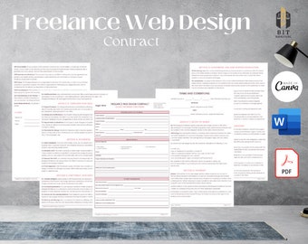 Custom Freelance Web Design Contract, Website Design Contract, Business Contract, Editable in Canva, Freelance Web Design Contract