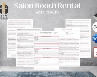 Professional Salon Booth Rental Contract, Editable Booth Rental Agreement, Salon Station, Spa Rental, Salon Chair Rental, Salon Lease, Canva